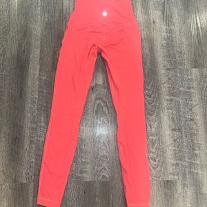 lululemon leggings size 4 coral worn once good condition
